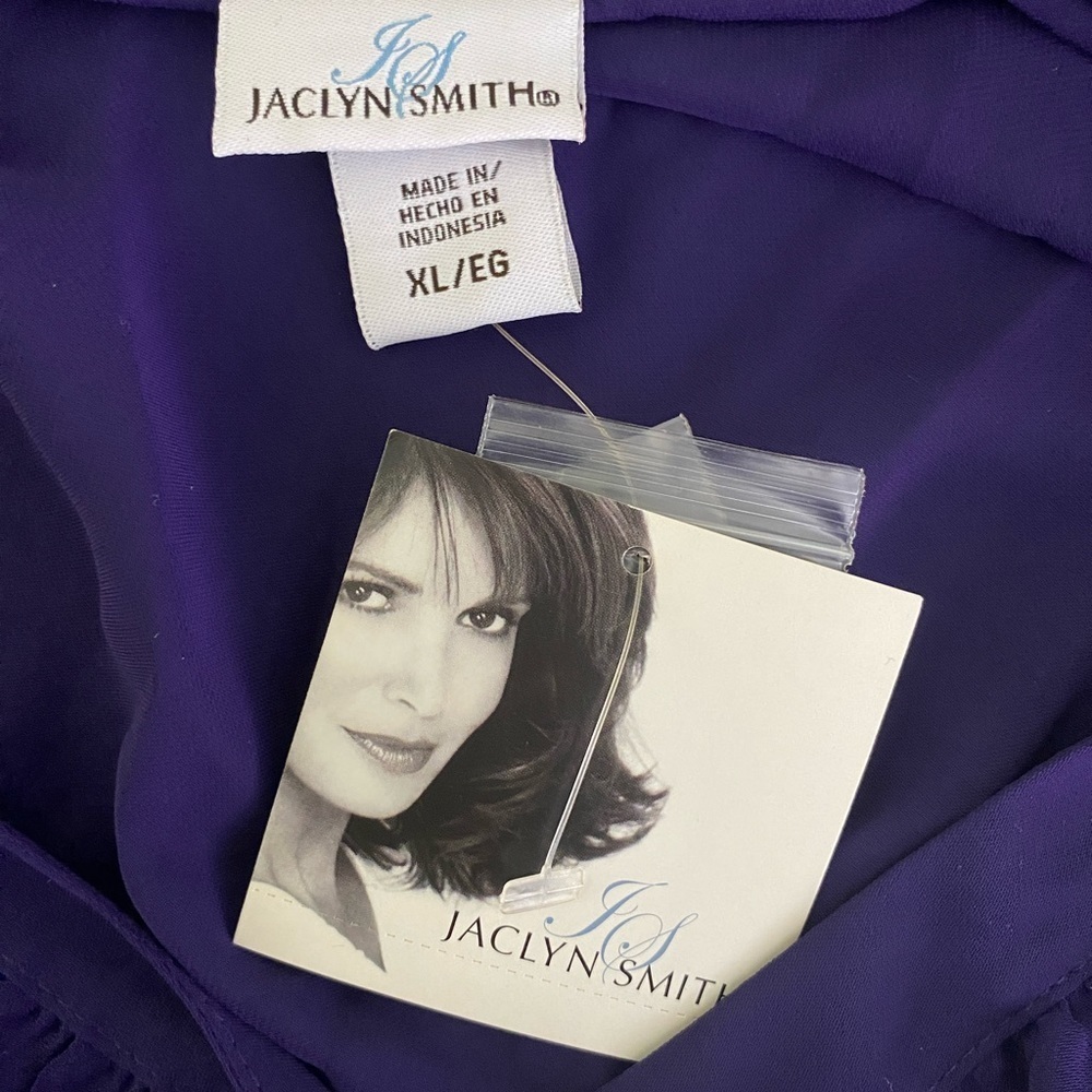 Jaclyn Smith Chiffon Ruffle Blouse (Size:XL, Color:Purple) - Picture 3 of 5